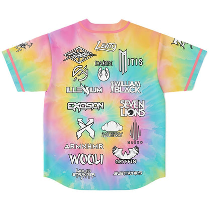 Electric Forest Pastel Rainbow Spiral Tie Rave Baseball Jersey