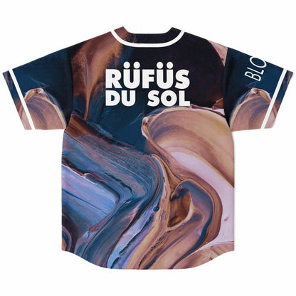 RÜFÜS DU SOL Black Liquid Marble Rave Baseball Jersey