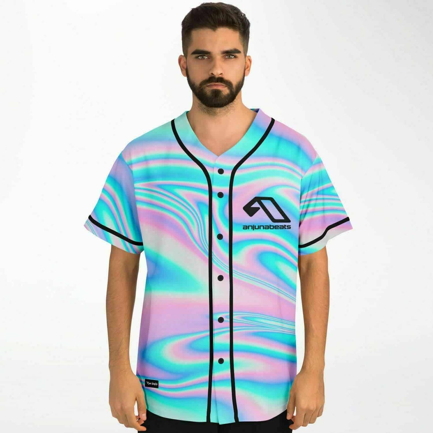 Anjunabeats Holographic Pastel Liquid Rave Baseball Jersey