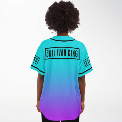 Sullivan King Teal Purple Winged Eagle Rave Baseball Jersey