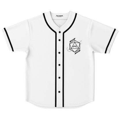 GRIZ White Geometric Icosahedron Rave Baseball Jersey