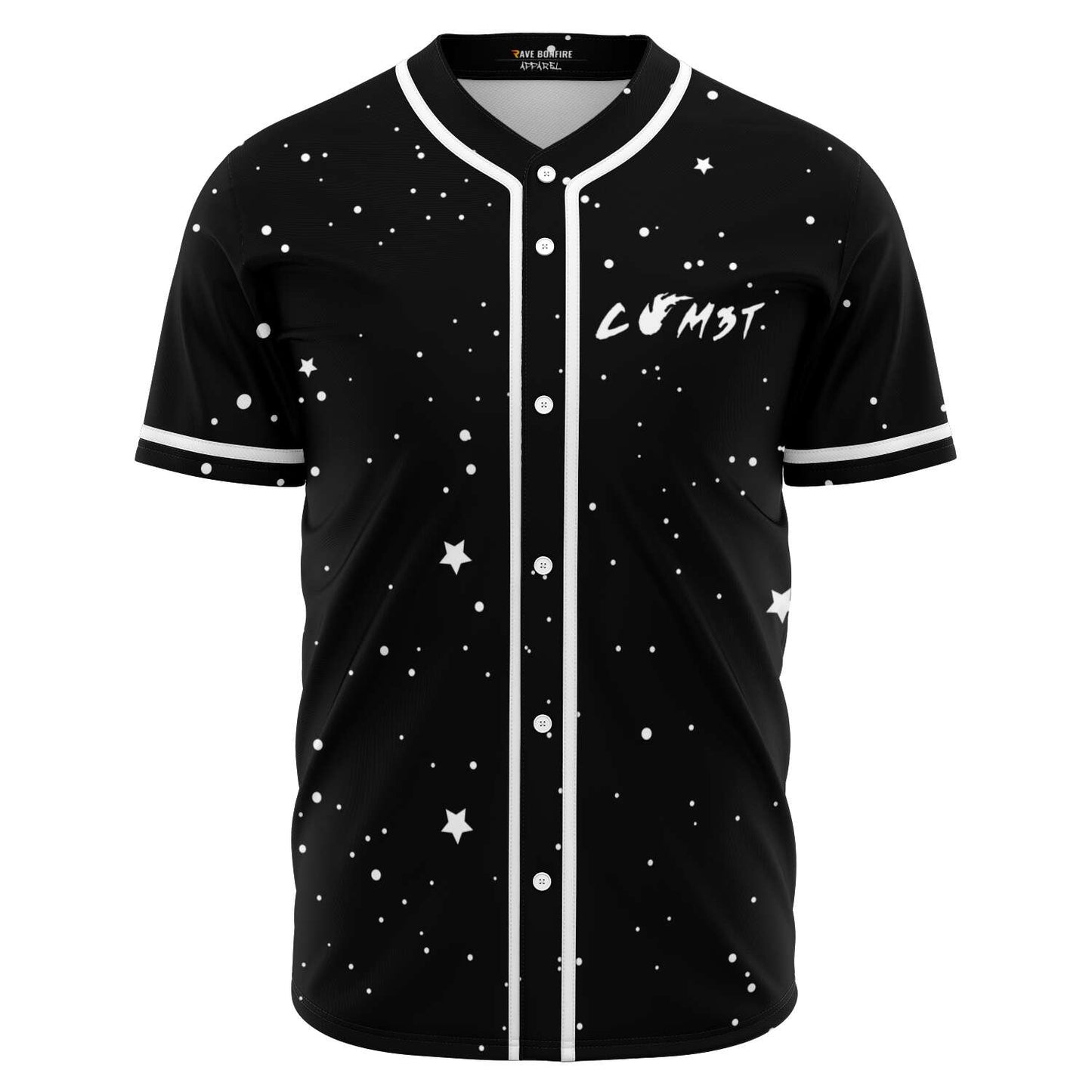 CØM3T Black Night Sky Rave Baseball Jersey