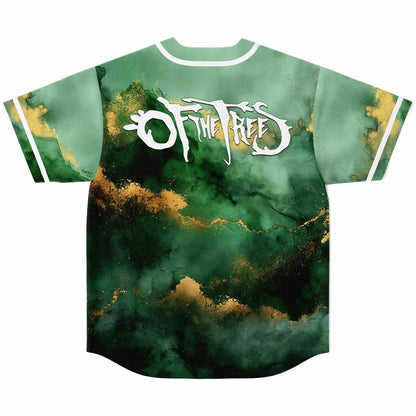 Of The Trees Emerald Green Watercolor Rave Baseball Jersey