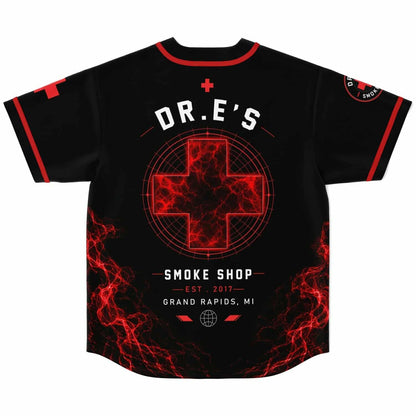 Black Red Electric Rave Baseball Jersey