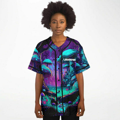 LSDREAM Purple Psychedelic Glowing Rave Baseball Jersey
