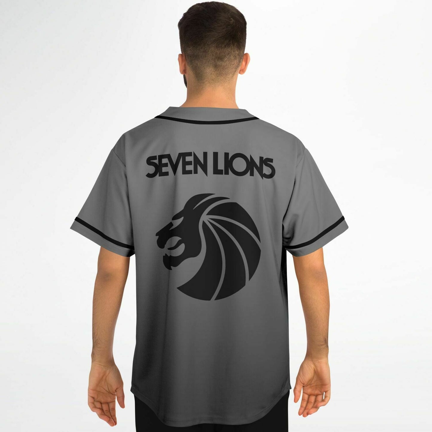 Seven Lions Grey Lion Head Rave Baseball Jersey
