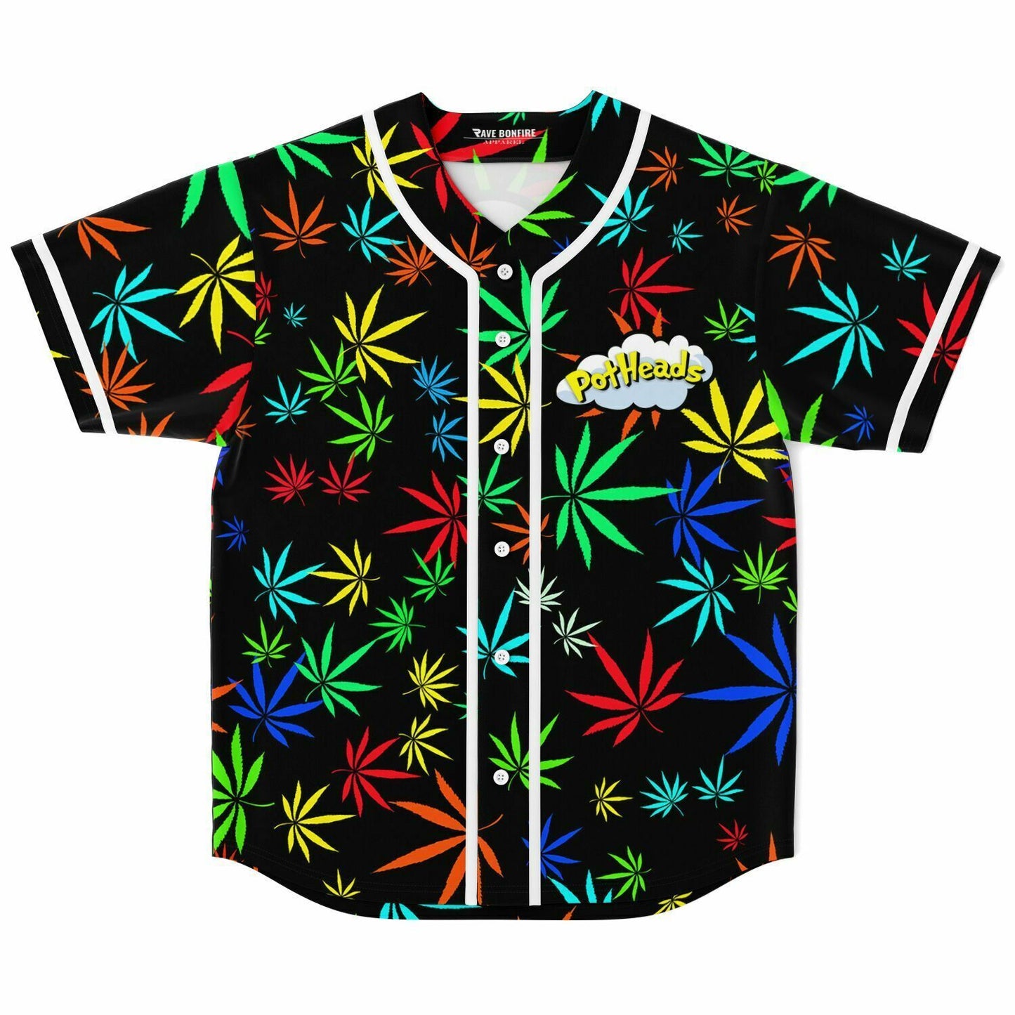 Black Marijuana Leaves Rave Baseball Jersey