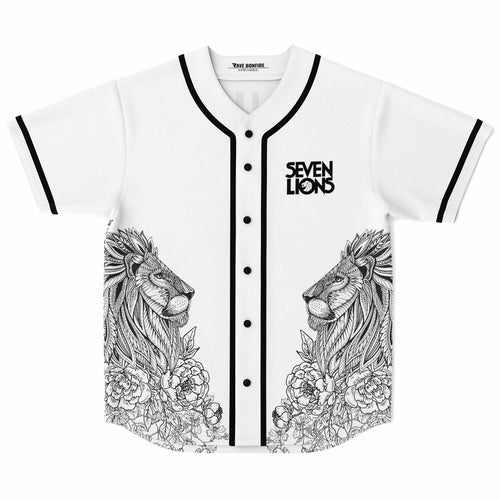 Seven Lions White Two Detailed Rave Baseball Jersey