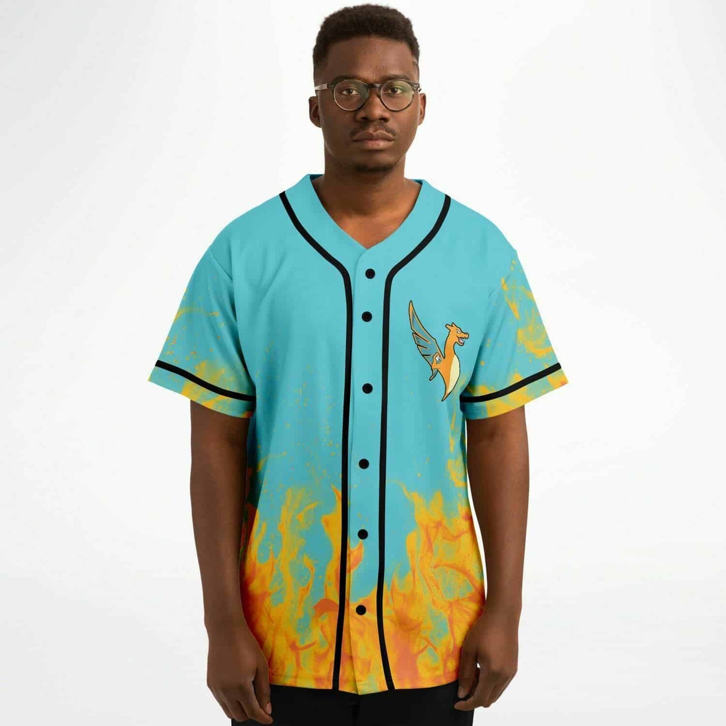 ILLENIUM Turquoise Orange Fire Rave Baseball Jersey