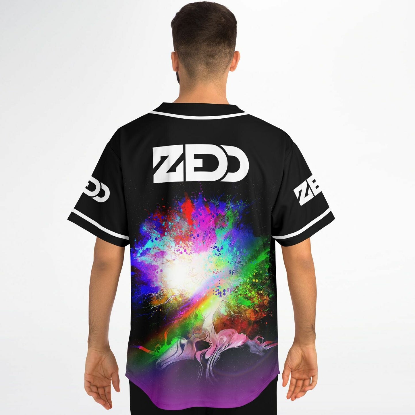 Zedd Black Purple Circular White Rave Baseball Jersey