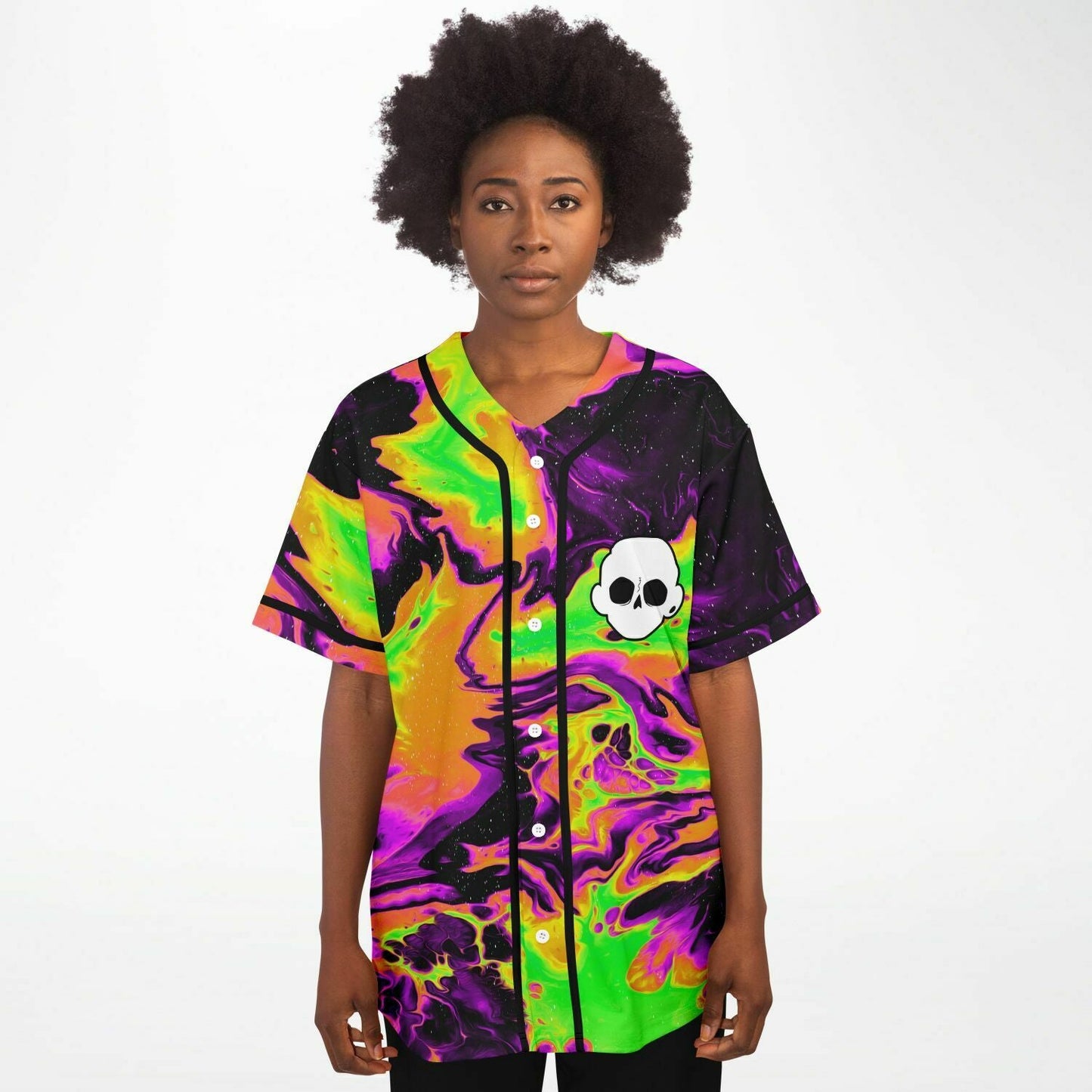 Zomboy Neon Acid Psychedelic Marble Rave Baseball Jersey