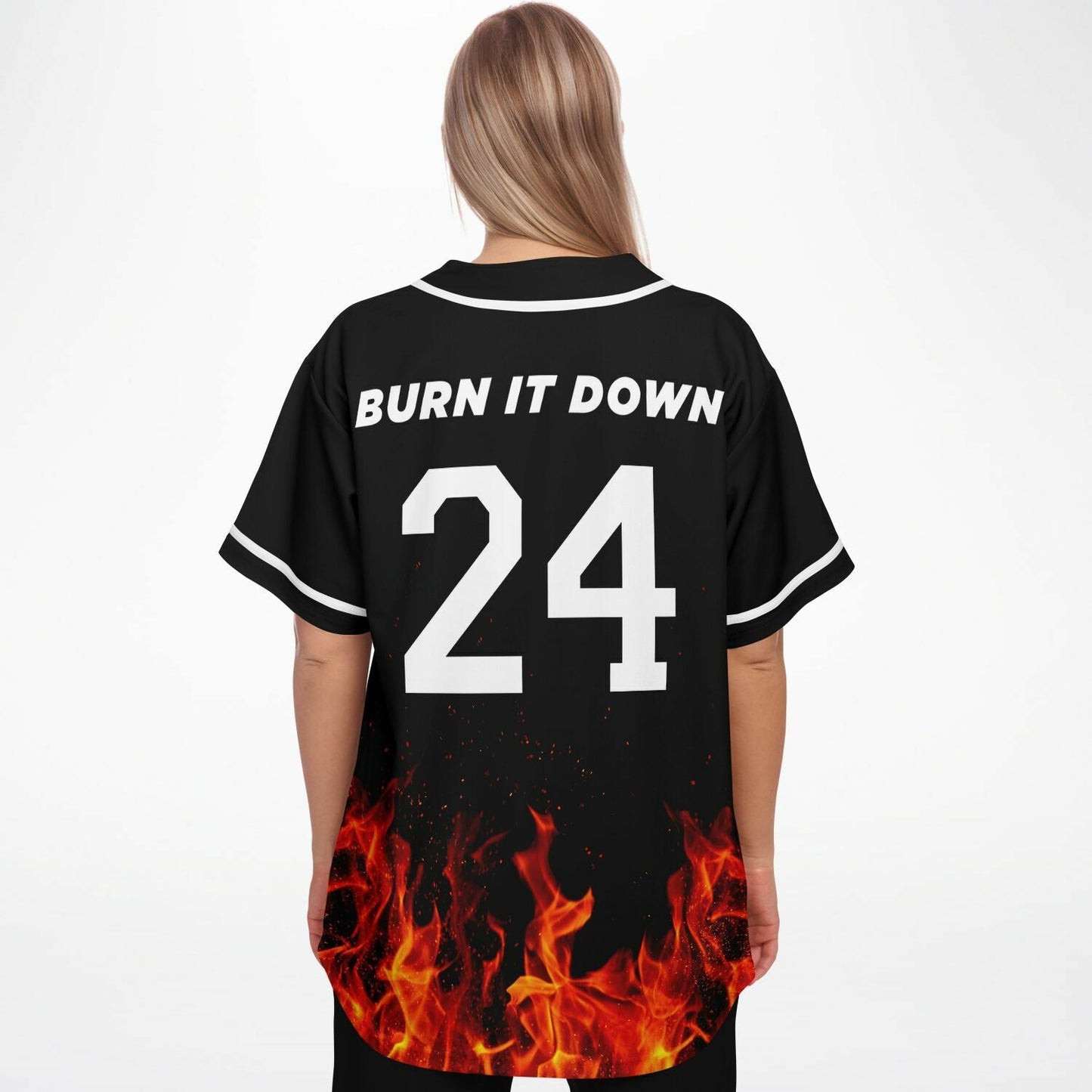 Kayzo Black Rising Flames Rave Baseball Jersey
