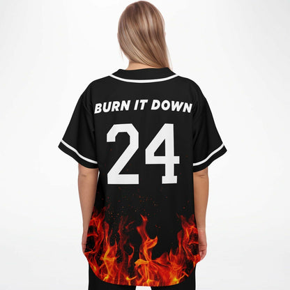 Kayzo Black Rising Flames Rave Baseball Jersey