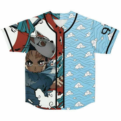 Sky Blue Anime Boy Rave Baseball Jersey