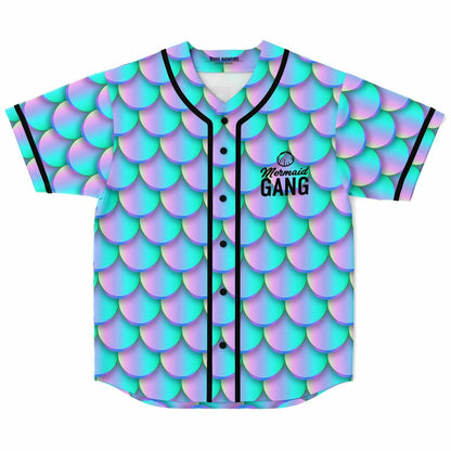 Iridescent Teal Holographic Mermaid Rave Baseball Jersey