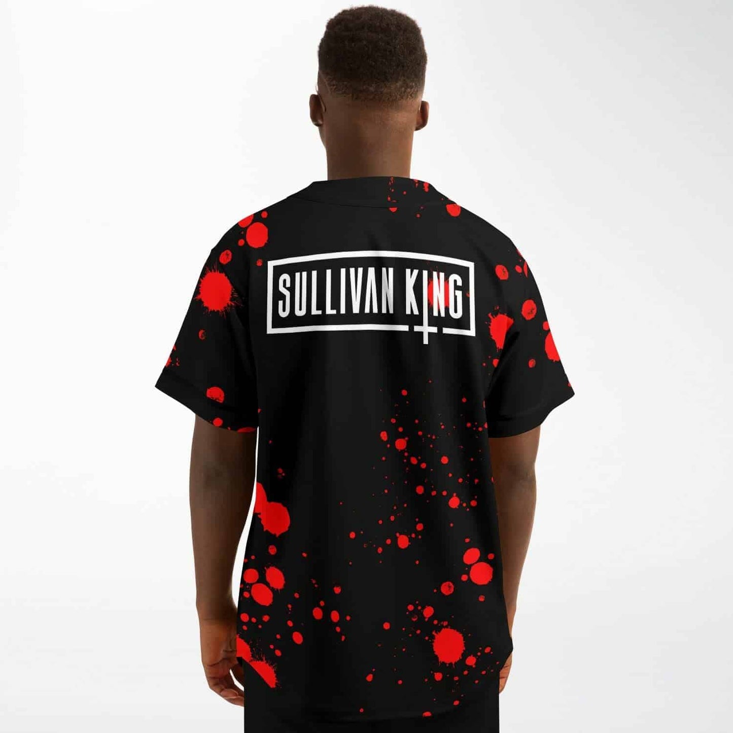 Sullivan King Black Red Splatter Rave Baseball Jersey