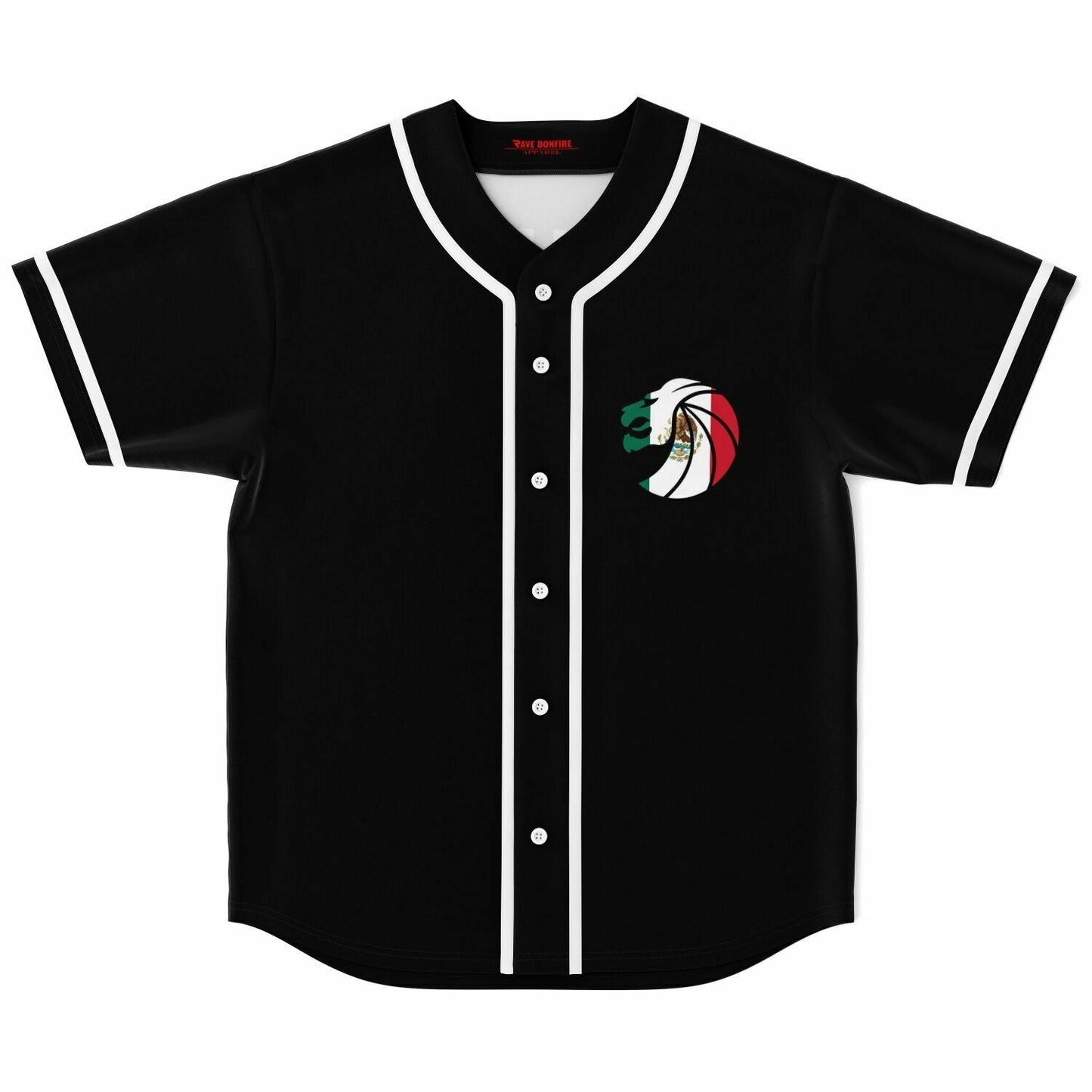 Black Circular Chest Rave Baseball Jersey