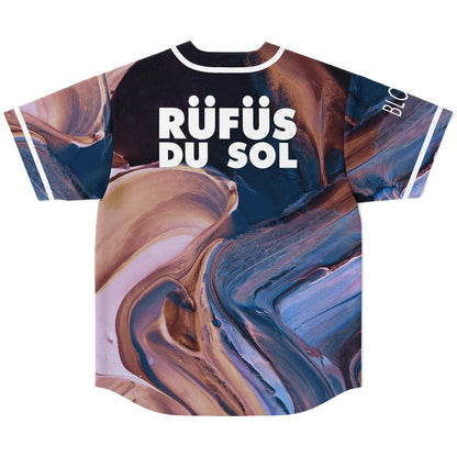 RÜFÜS DU SOL Navy Blue Swirling Marbled Rave Baseball Jersey