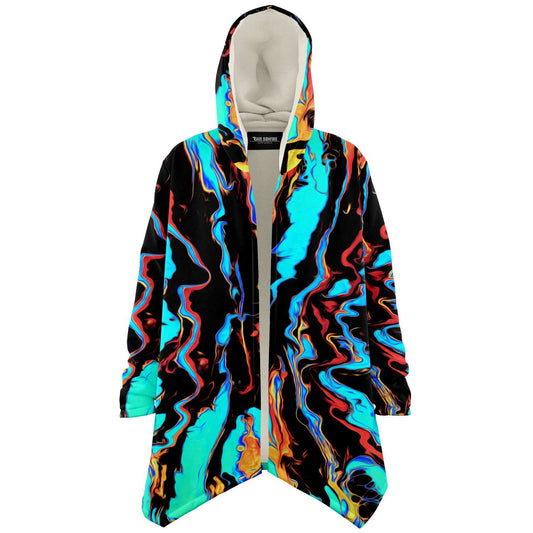 Black Swirling Liquid Rave Cloak