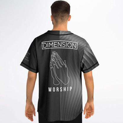 Dimension Monochrome Charcoal Flowing Curved Rave Baseball Jersey