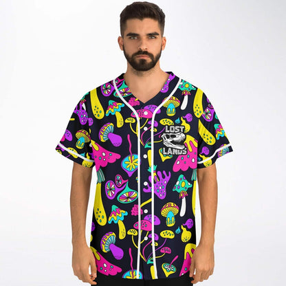 Lost Lands Black Psychedelic Mushrooms Rave Baseball Jersey