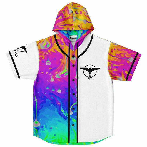 Tiesto Rainbow Tie Psychedelic Liquid Rave Hooded Baseball Jersey