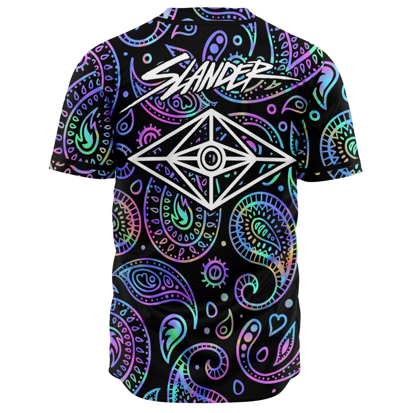 SLANDER Black Paisley Rave Baseball Jersey