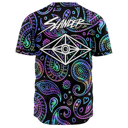 SLANDER Black Paisley Rave Baseball Jersey