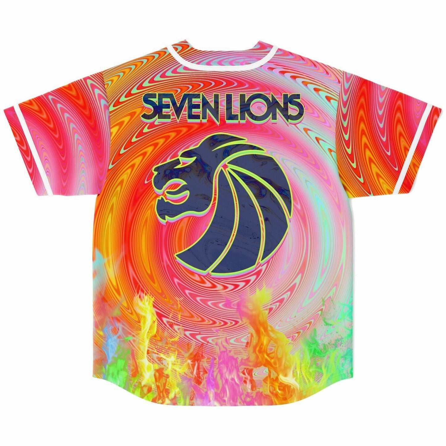 Seven Lions Rainbow Psychedelic Hypnotic Spiral Rave Baseball Jersey