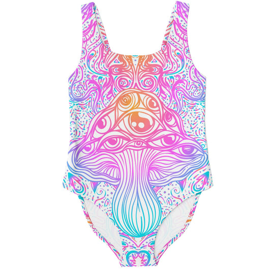 White Psychedelic Magic Rave Swimsuit