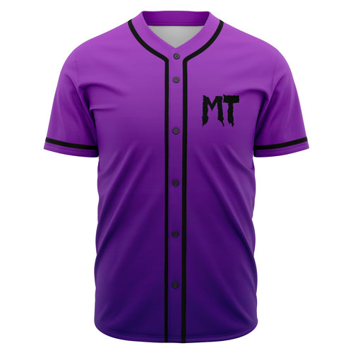 Midnight Tyrannausaurus Purple Horned T Rave Baseball Jersey