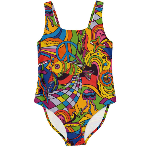 Bright 1960S Psychedelic Rave Swimsuit
