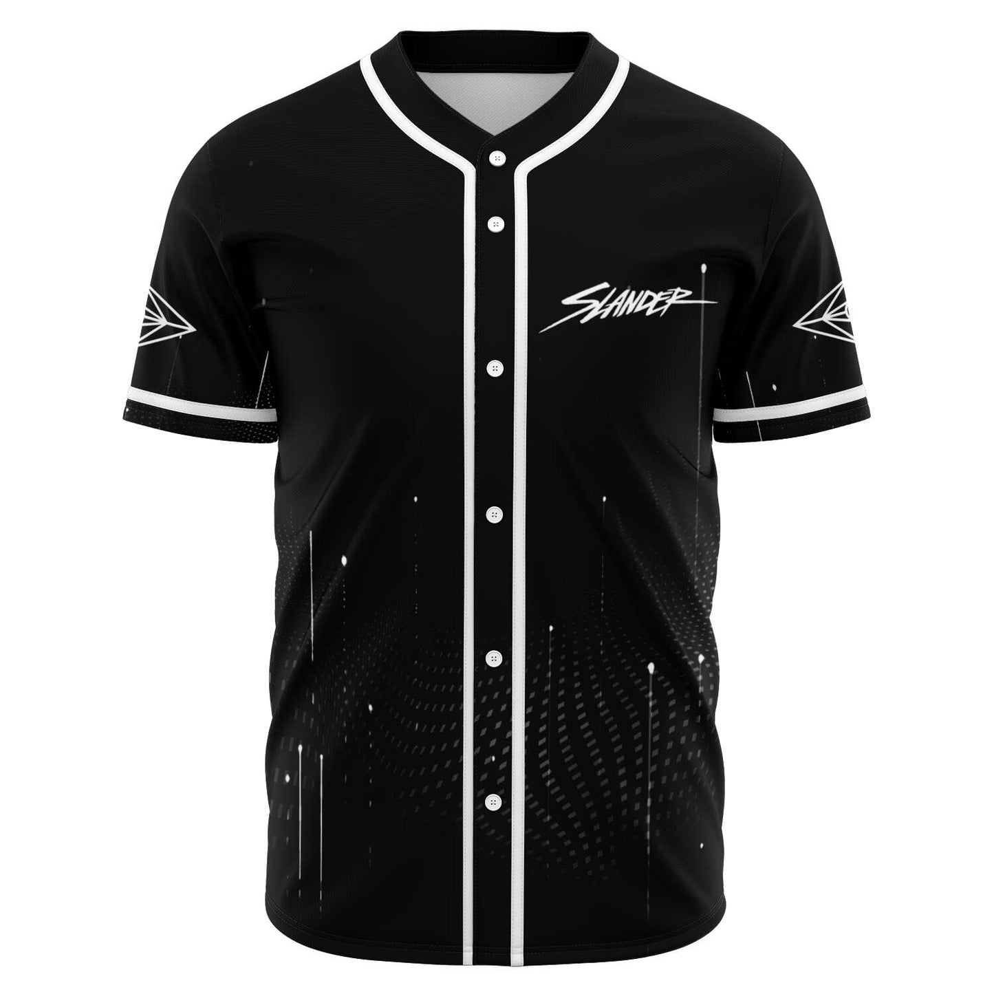 Slander Black Minimal Rave Baseball Jersey