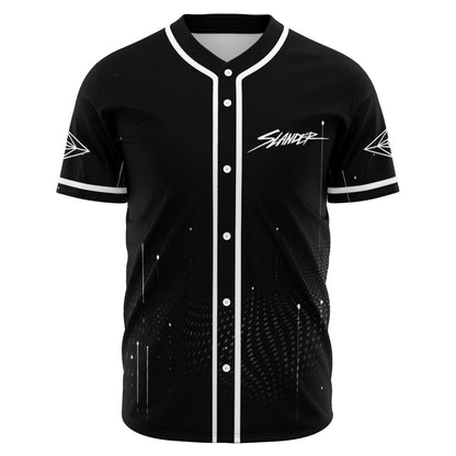 Slander Black Minimal Rave Baseball Jersey