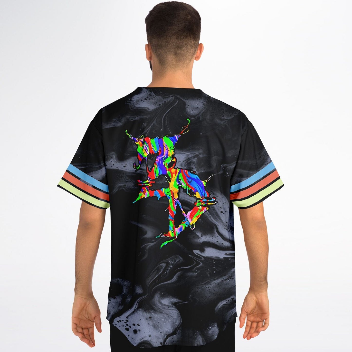 Zeds Dead Black Charcoal Psychedelic Marbled Rave Baseball Jersey