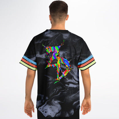 Zeds Dead Black Charcoal Psychedelic Marbled Rave Baseball Jersey