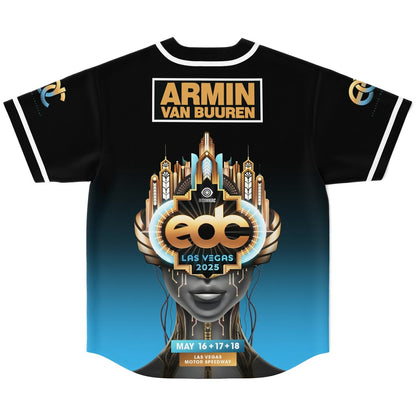 Armin van Buuren Black Bright Blue Gradient Rave Baseball Jersey