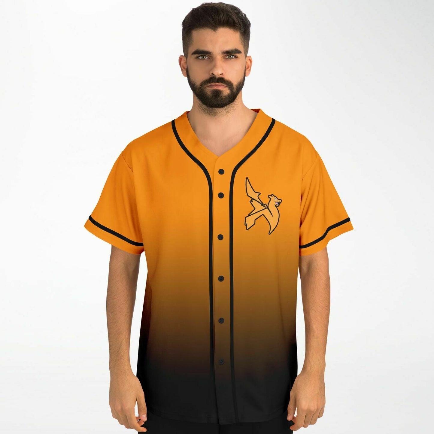 Excision Orange Black Winged X Rave Baseball Jersey