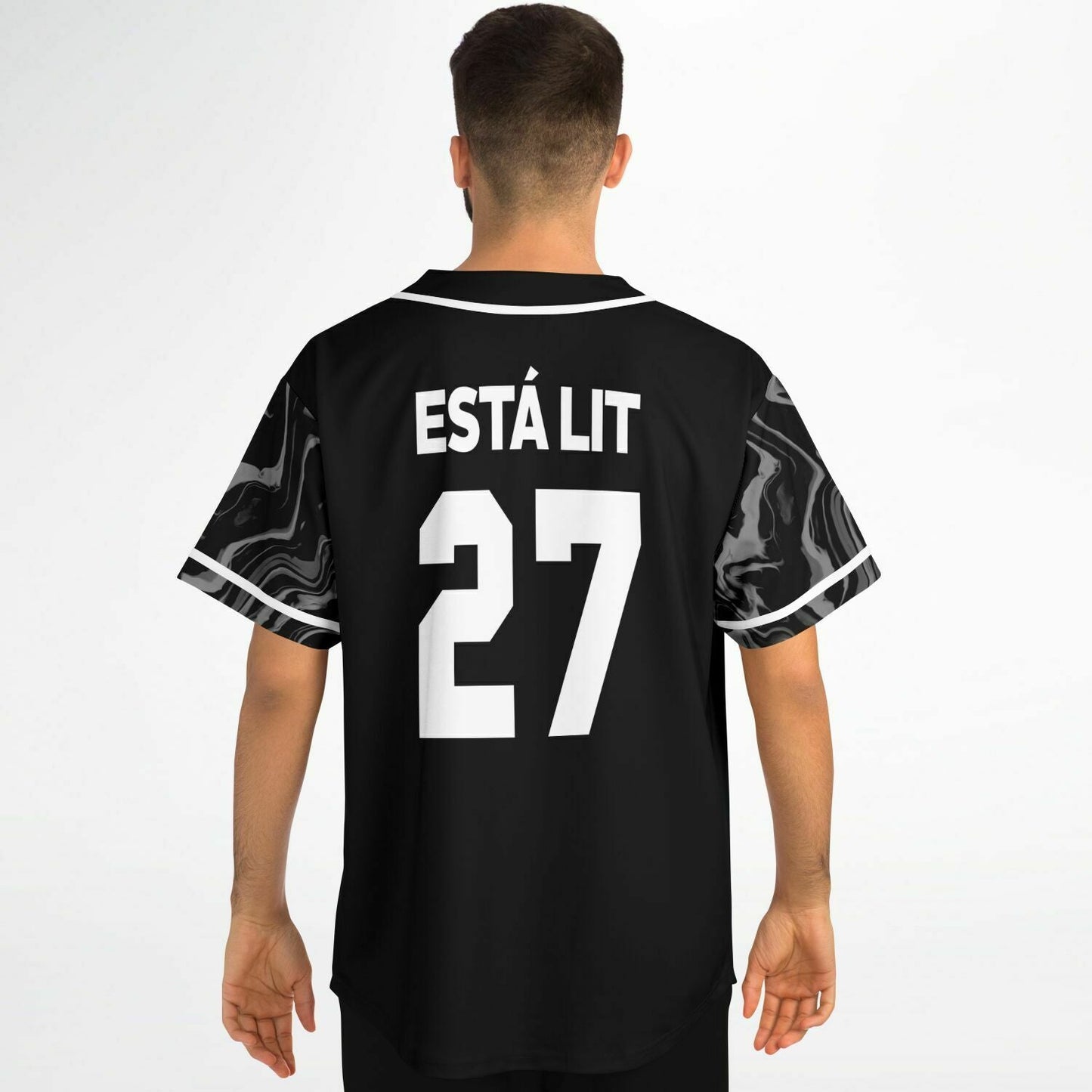 Black Skeleton Hand Rave Baseball Jersey