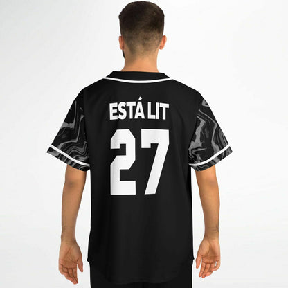 Black Skeleton Hand Rave Baseball Jersey