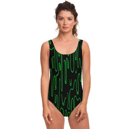 Black Dripping Slime Rave Swimsuit