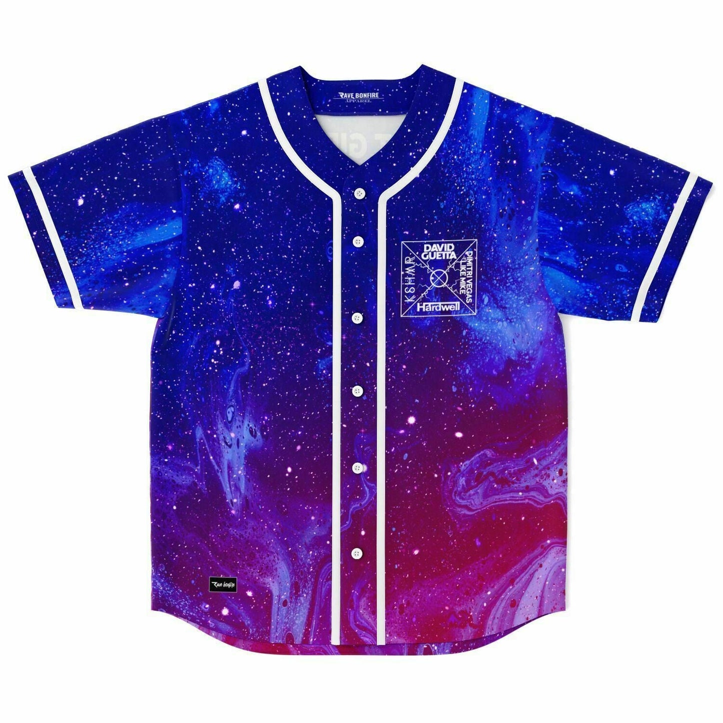 David Guetta Deep Blue Galaxy Rave Baseball Jersey