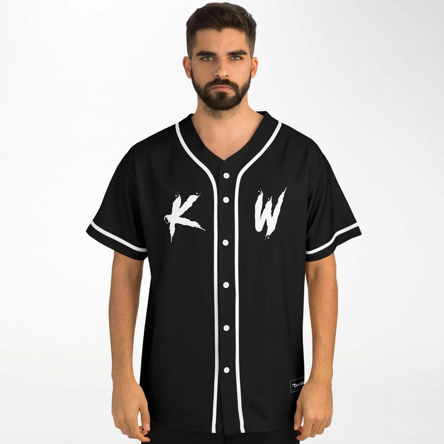 Black Floral Sugar Rave Baseball Jersey