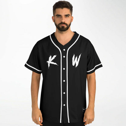 Black Floral Sugar Rave Baseball Jersey