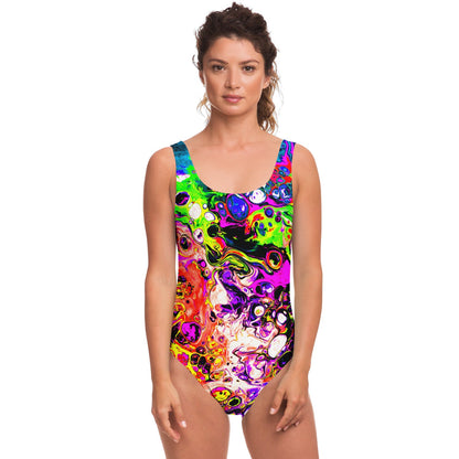 Vivid Abstract Fluid Rave Swimsuit
