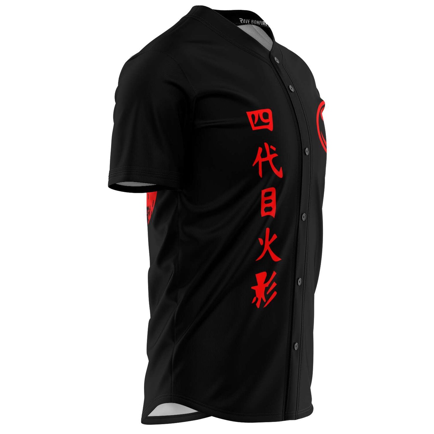 Black Silhouetted Anime Rave Baseball Jersey