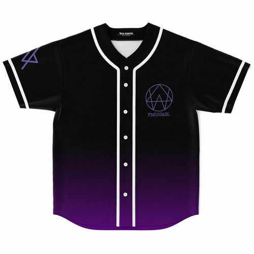 Black Purple Line Art Rave Baseball Jersey