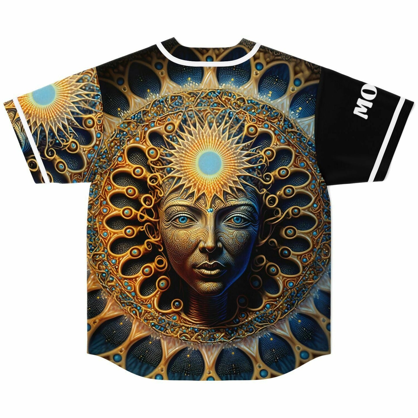 Black Ornate Divine Rave Baseball Jersey