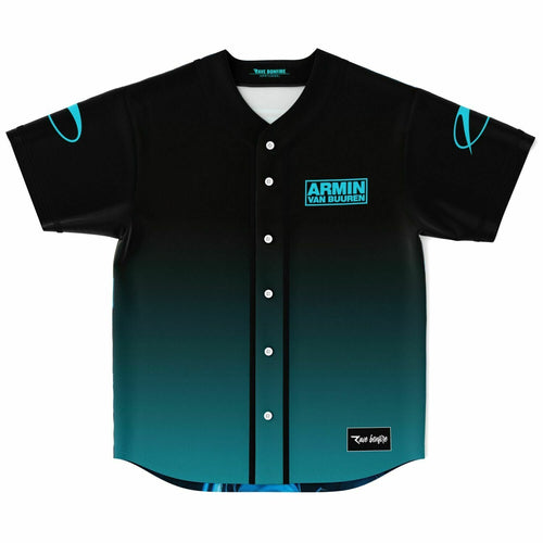 Armin van Buuren Black Teal Box Wordmark Rave Baseball Jersey