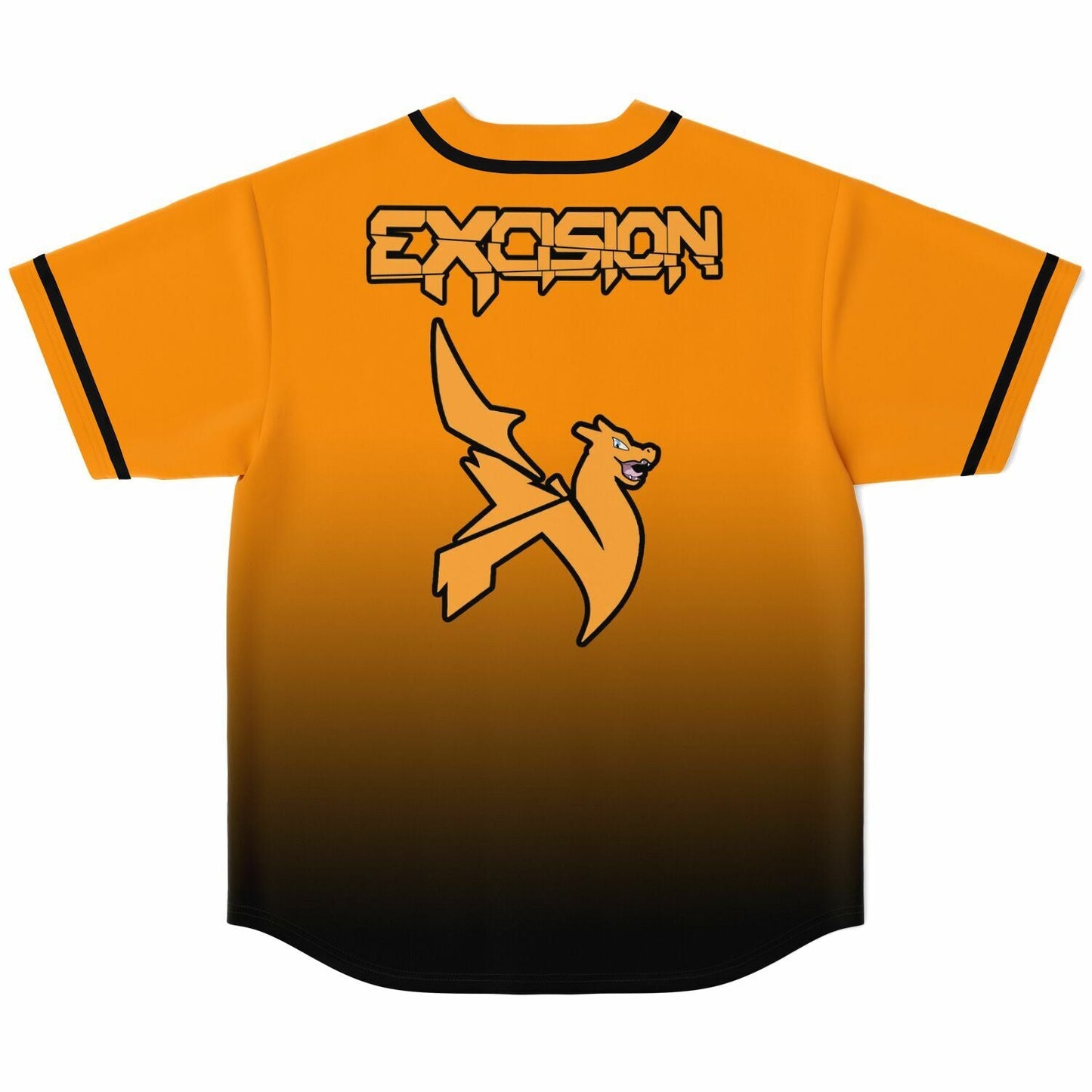 Excision Orange Black Winged X Rave Baseball Jersey